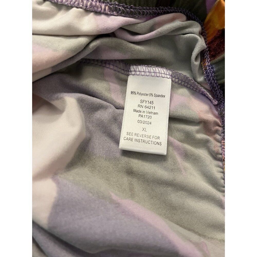 Womens Large XL Cami Top and Cropped Pajama Pants Set 2 Piece NWT Purple Floral - Picture 7 of 8